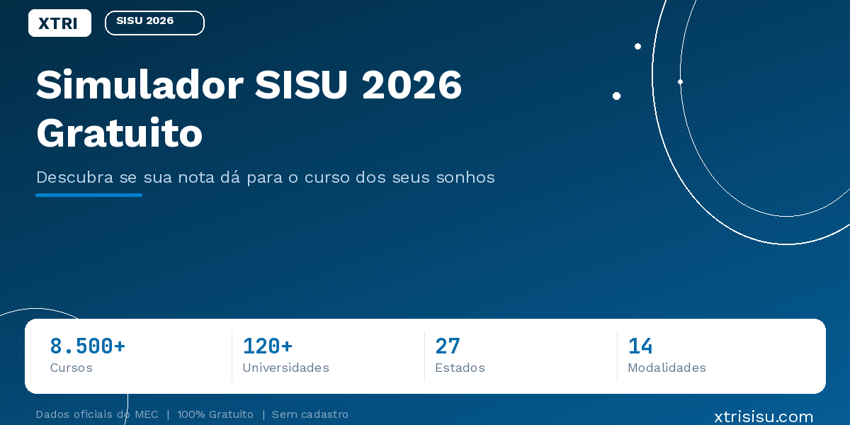Simulador SISU 2026 Gratuito: Veja se Sua Nota Dá para o Curso | XTRI