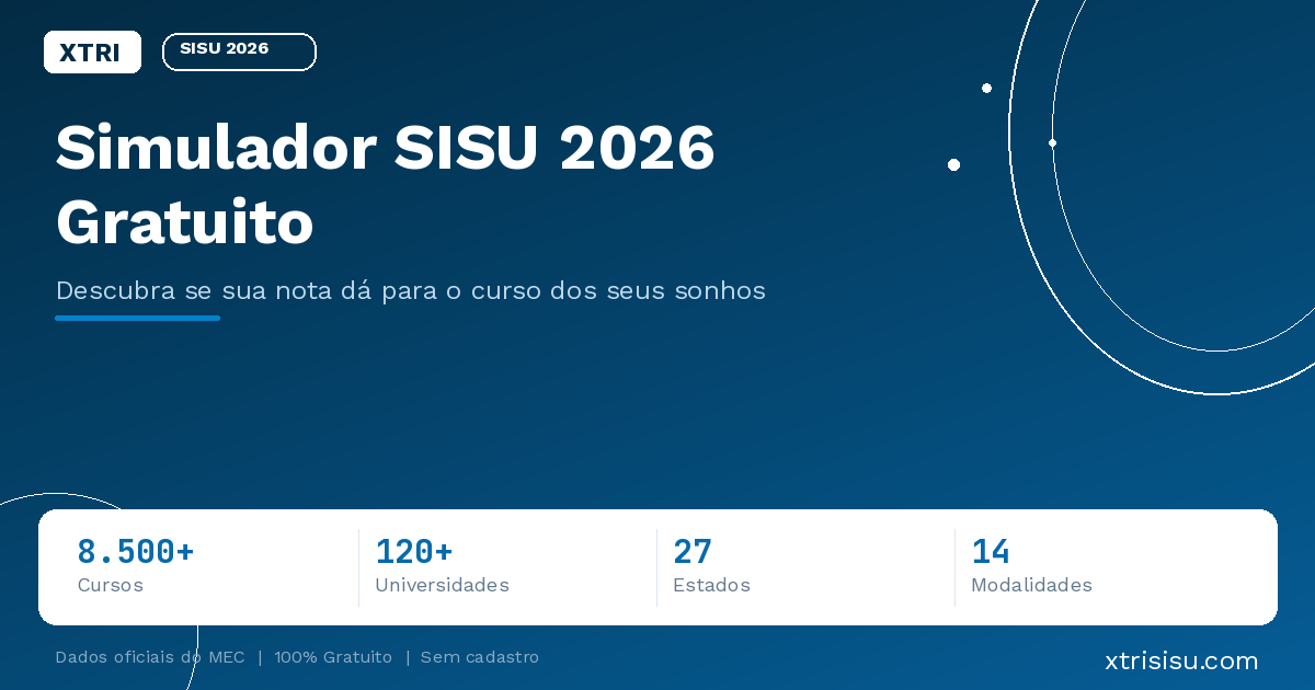 Simulador SISU 2026 Gratuito: Veja se Sua Nota Dá para o Curso | XTRI