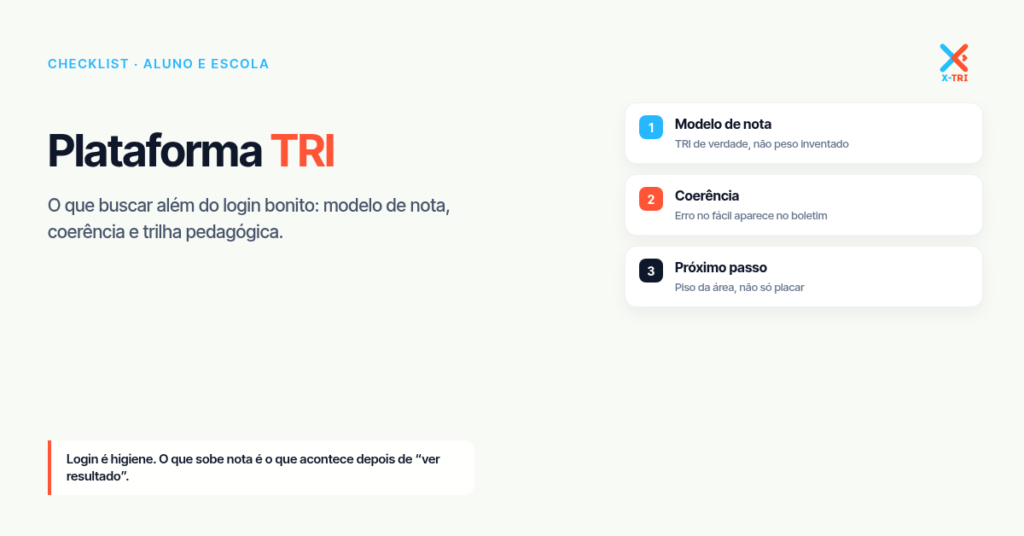 Plataforma TRI: checklist do que importa de verdade no ENEM | XTRI